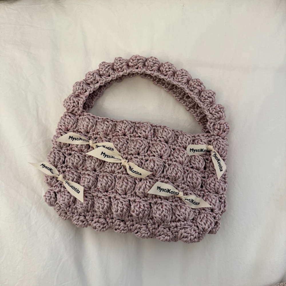 Mystikotita cute hand woven pink bag